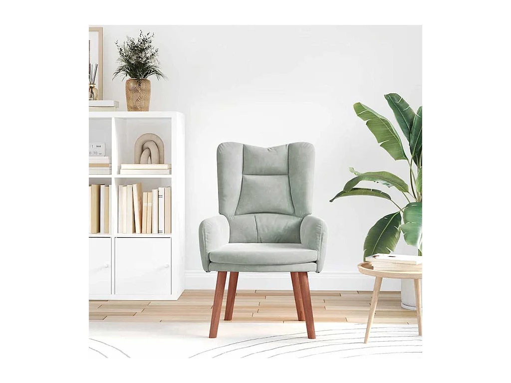 Sillón de relax | Silla Relax | Sillón de salón Gris claro 63x67x94 cm Terciopelo SHL9792