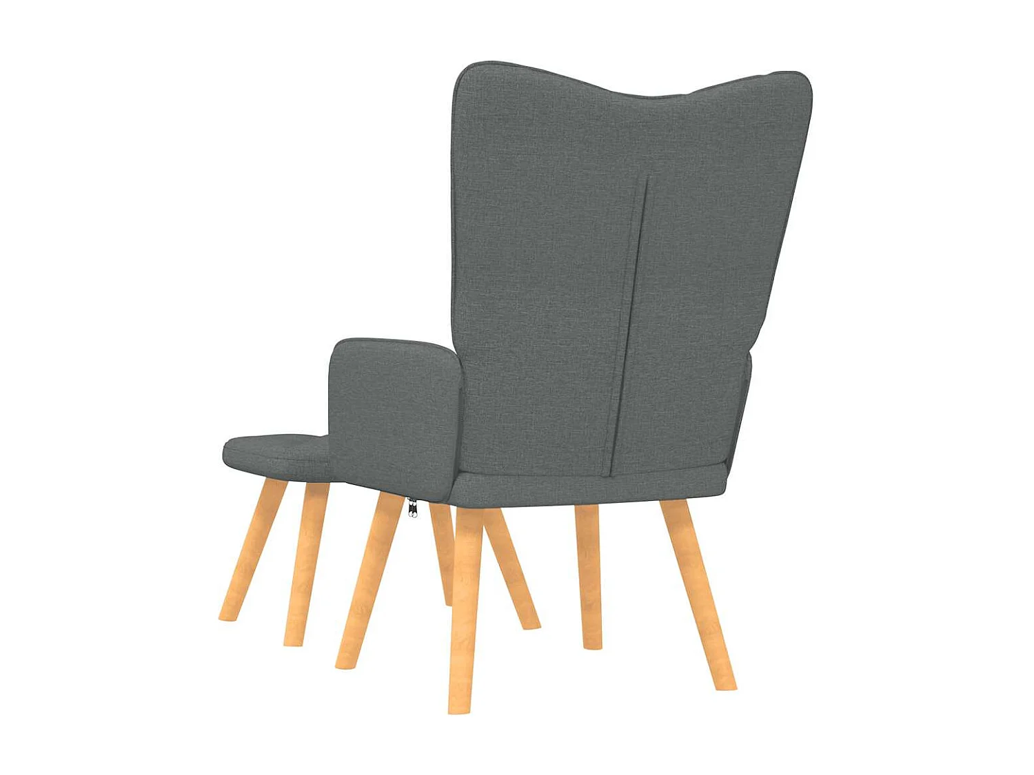 Fauteuil de relaxation moderne avec tabouret Gris foncé Tissu SHL4778