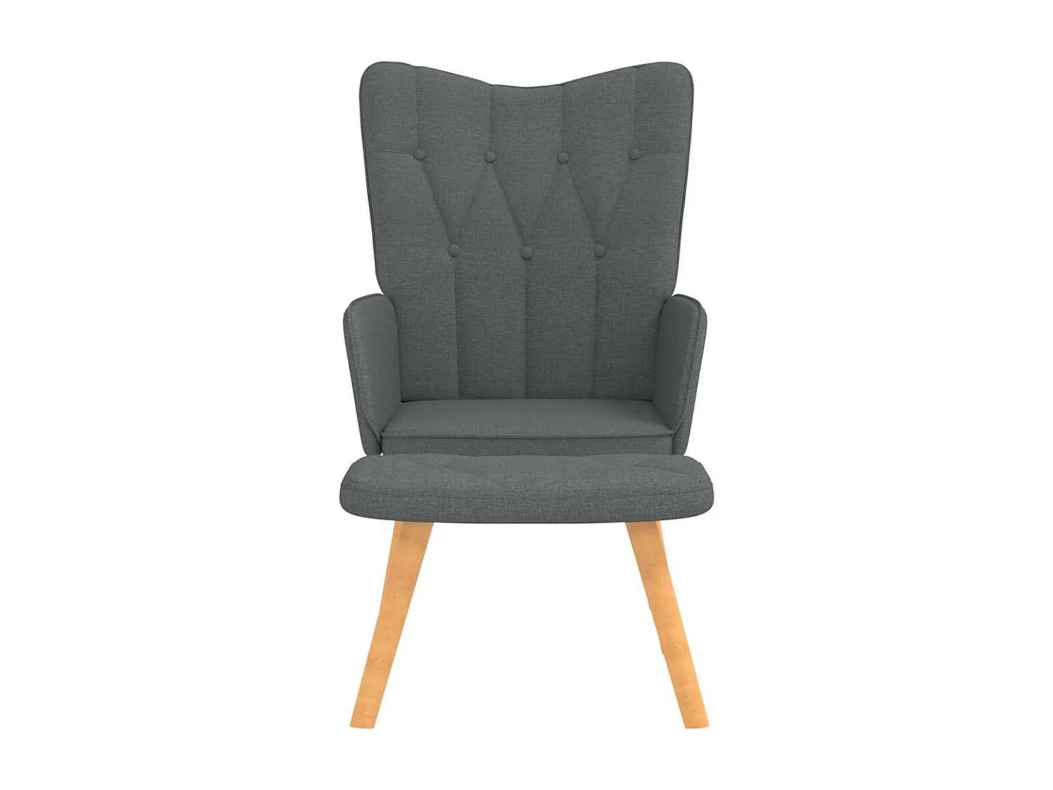 Fauteuil de relaxation moderne avec tabouret Gris foncé Tissu SHL4778