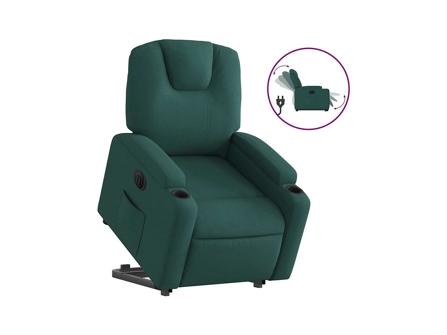 Fauteuil inclinable électrique-Chaise de relax-Fauteuil salon vert foncé tissu SHL1366