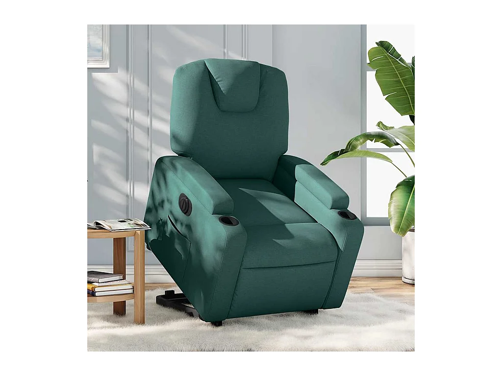 Fauteuil inclinable électrique-Chaise de relax-Fauteuil salon vert foncé tissu SHL1366