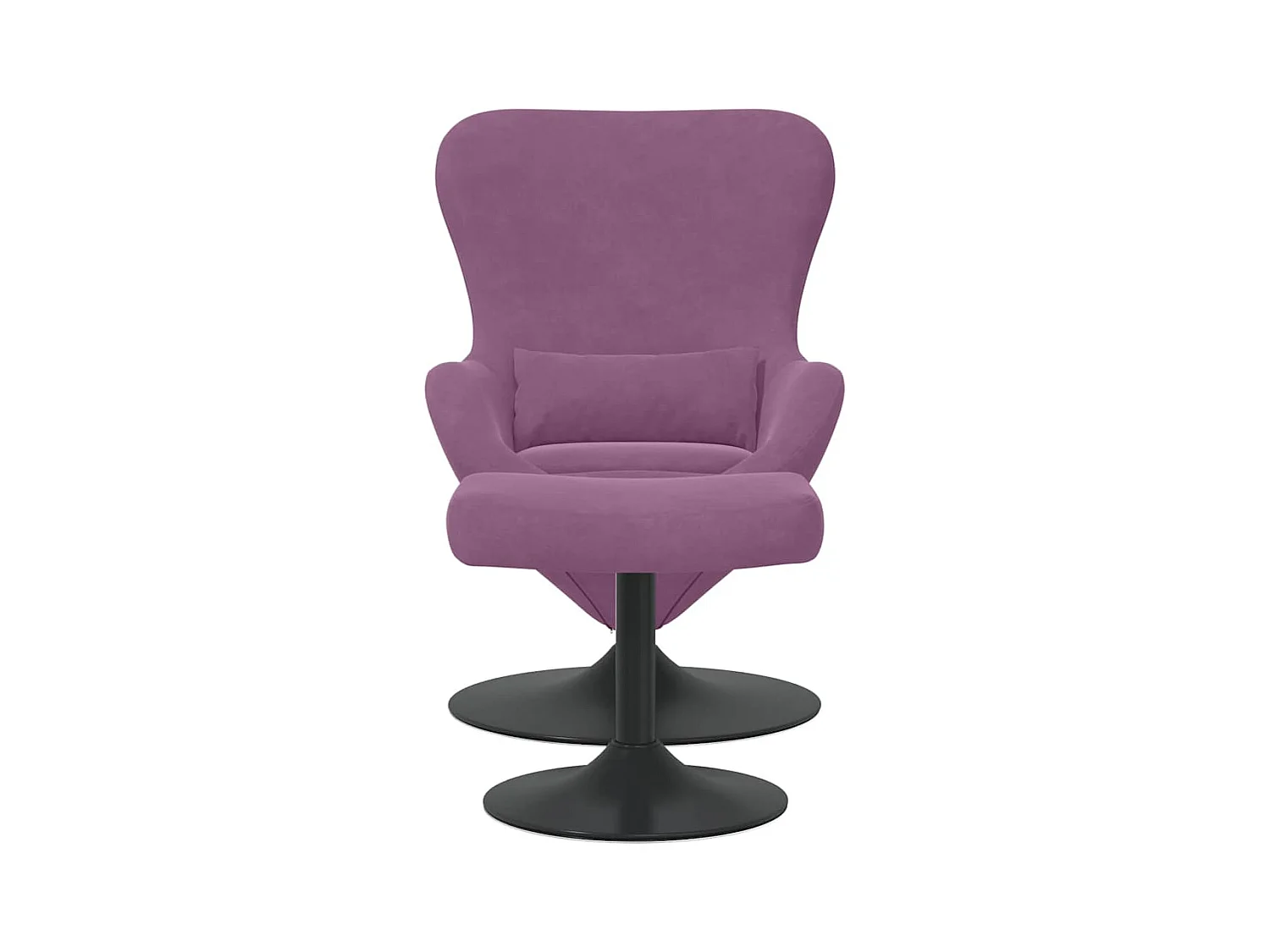 Silla de relax | Sillón Huevo con Puff Morado 63x73x90 cm Terciopelo SHL7723