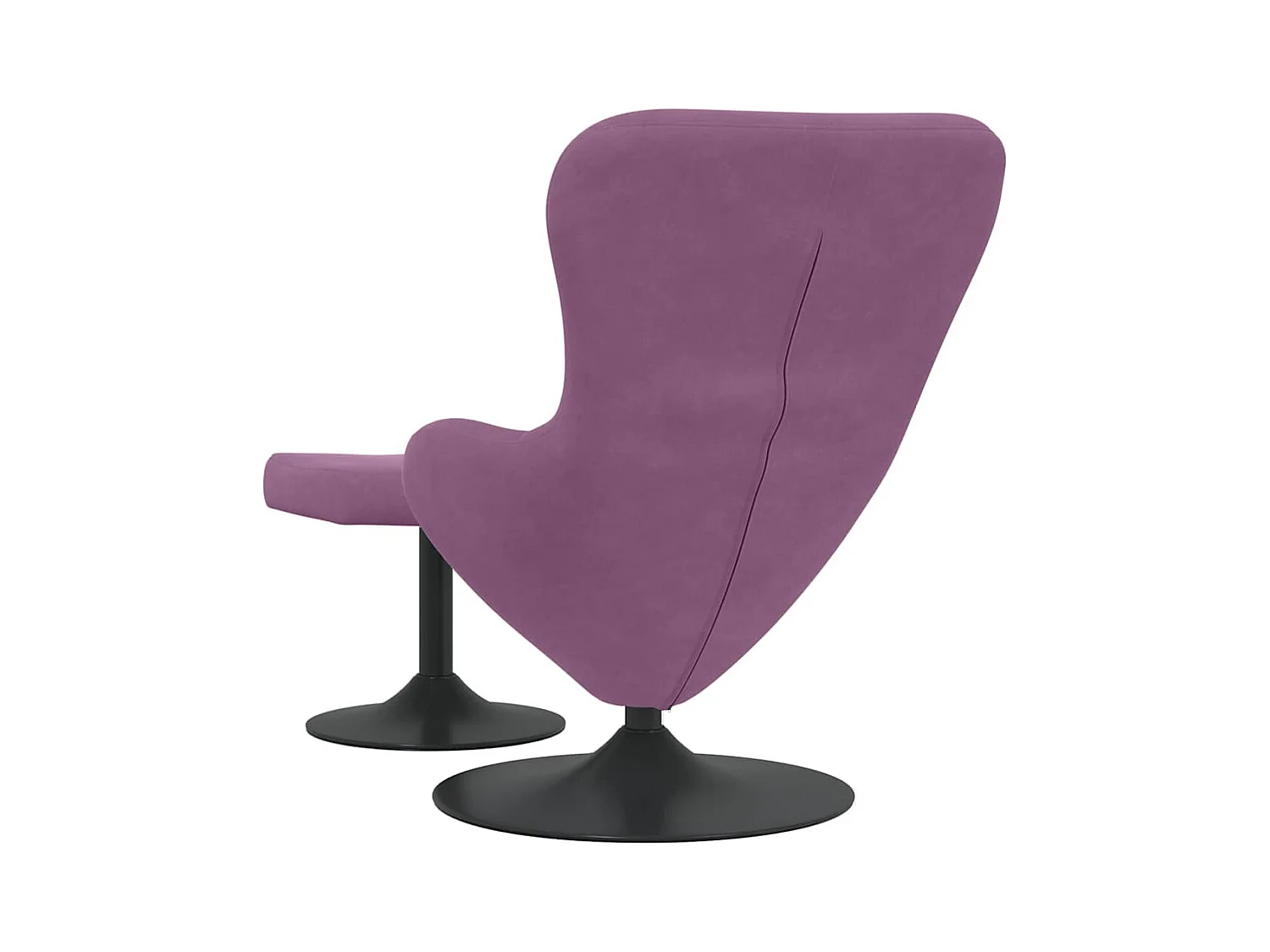 Silla de relax | Sillón Huevo con Puff Morado 63x73x90 cm Terciopelo SHL7723