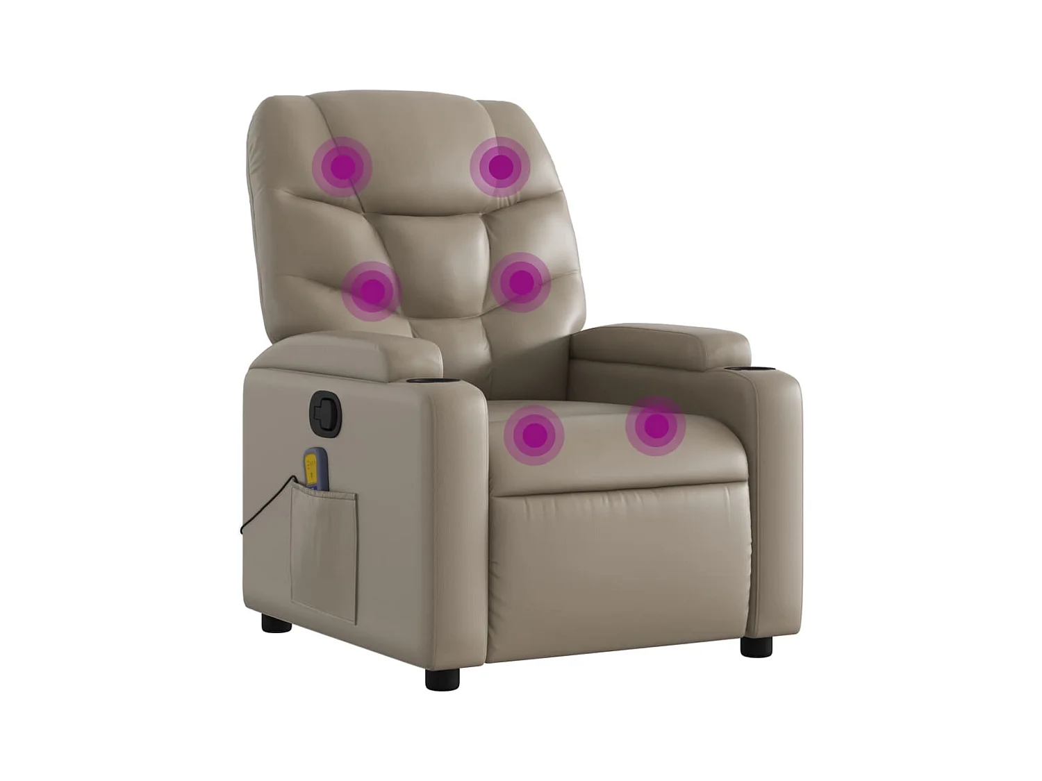 Fauteuil inclinable-Chaise de relax-Fauteuil de Massage Cappuccino Similicuir SHL1144