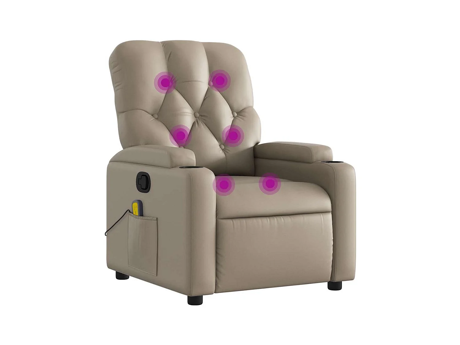 Fauteuil inclinable-Chaise de relax-Fauteuil de Massage Cappuccino Similicuir SHL2749