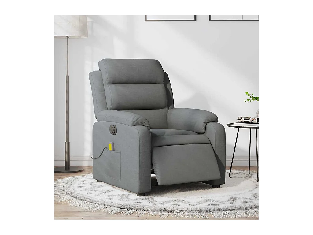 Sillón de relax | Sillón reclinable de masaje eléctrico tela gris oscuro SHL2511