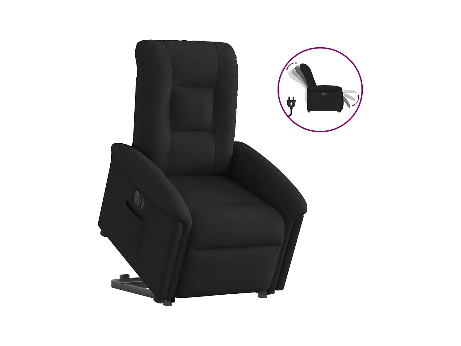 Silla de relax | Sillón eléctrico reclinable elevable de tela negro SHL4373