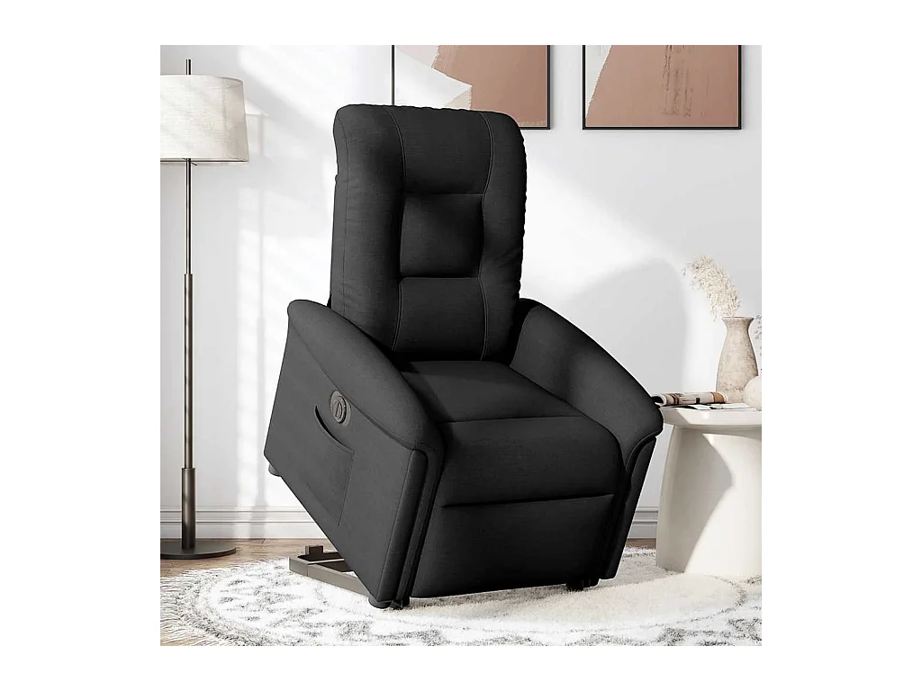 Silla de relax | Sillón eléctrico reclinable elevable de tela negro SHL4373