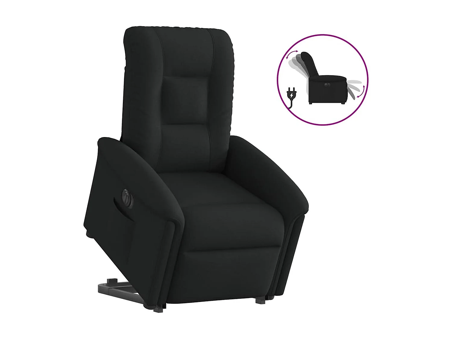 Fauteuil inclinable électrique-Chaise de relax-Fauteuil TV noir tissu SHL4840
