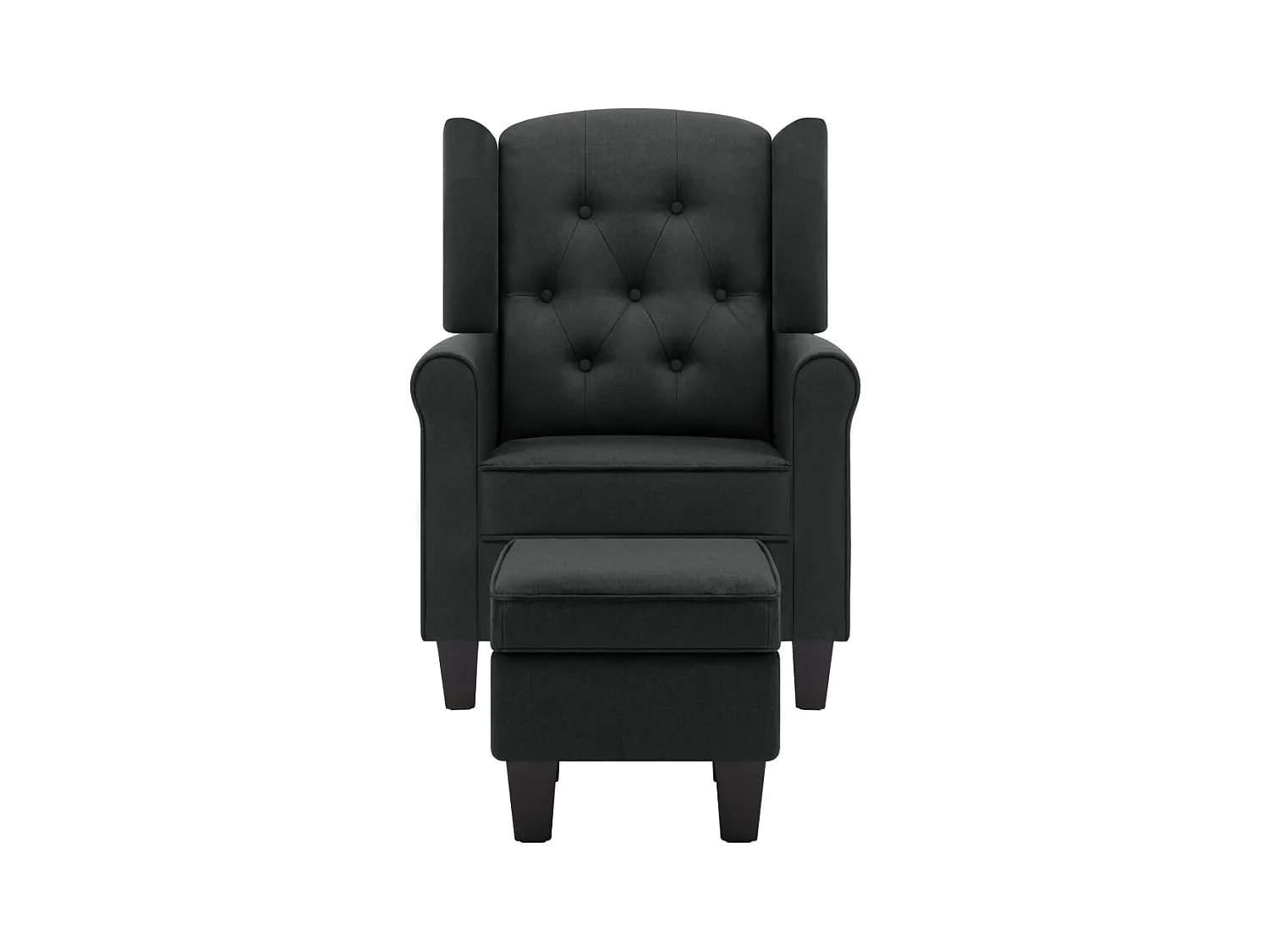 Sillón de salón | Silla de relax con reposapiés tela gris oscuro SHL7858