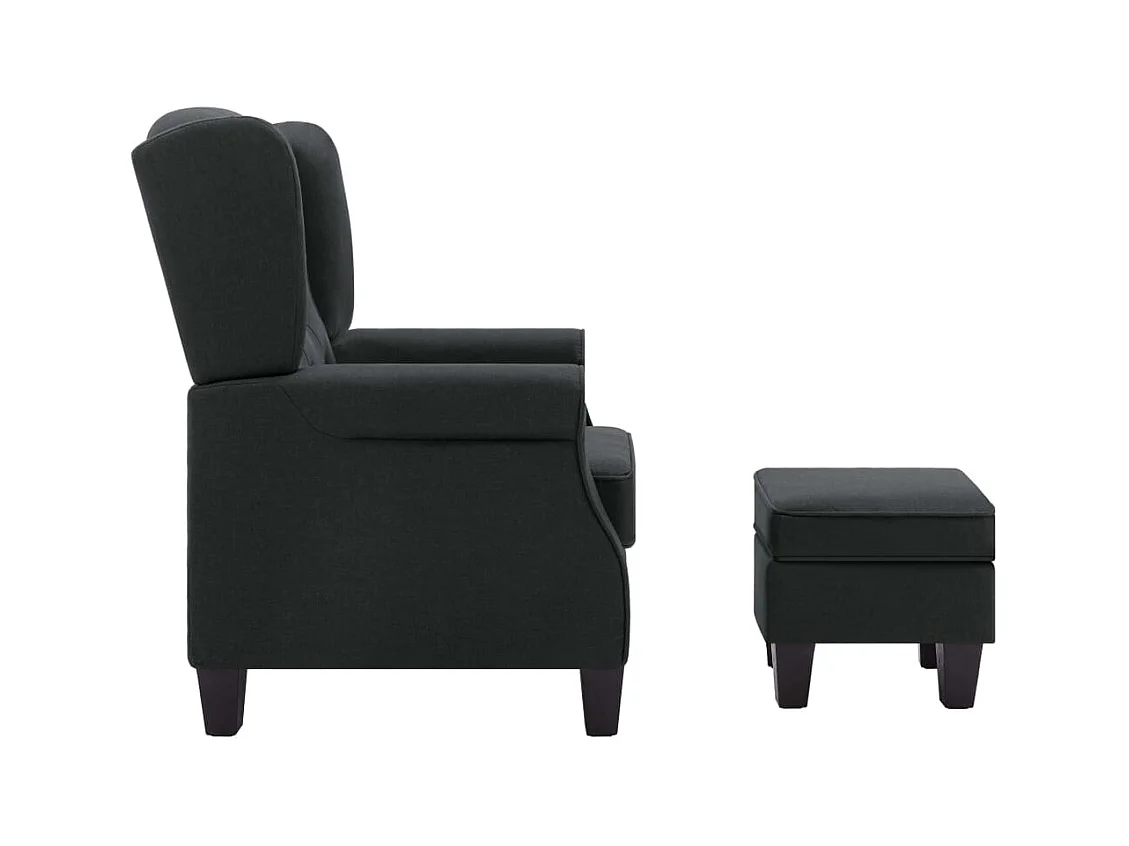 Sillón de salón | Silla de relax con reposapiés tela gris oscuro SHL7858