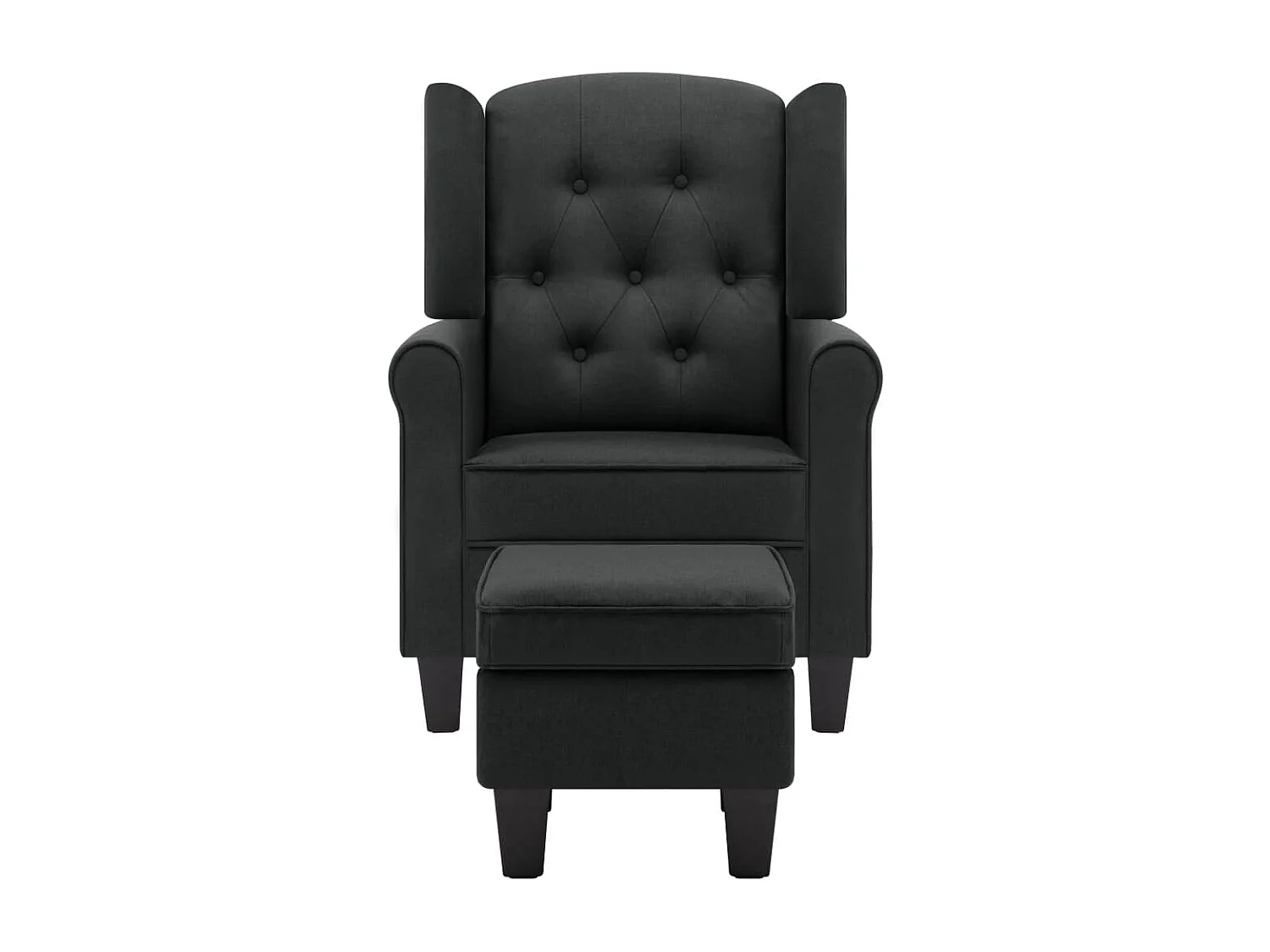 Fauteuil salon-Chaise de relax-Fauteuil avec repose-pied Gris foncé Tissu SHL4423