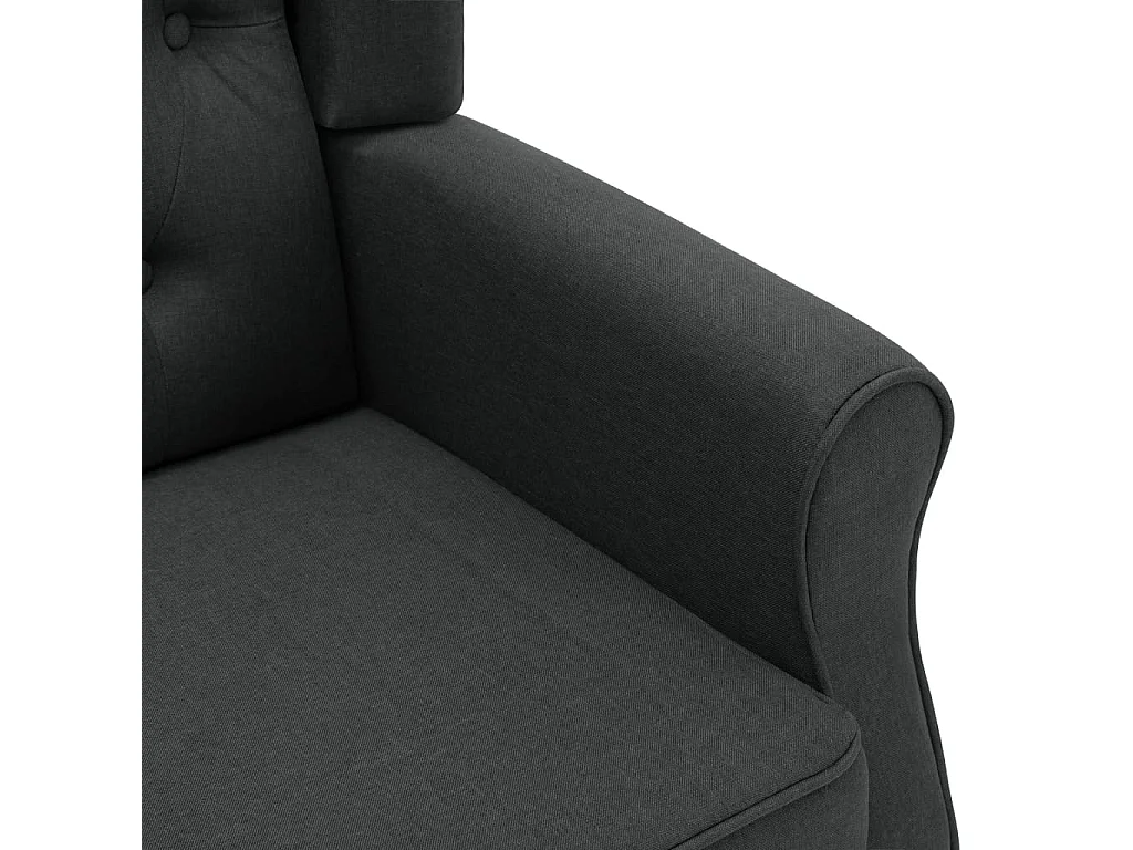 Fauteuil salon-Chaise de relax-Fauteuil avec repose-pied Gris foncé Tissu SHL4423