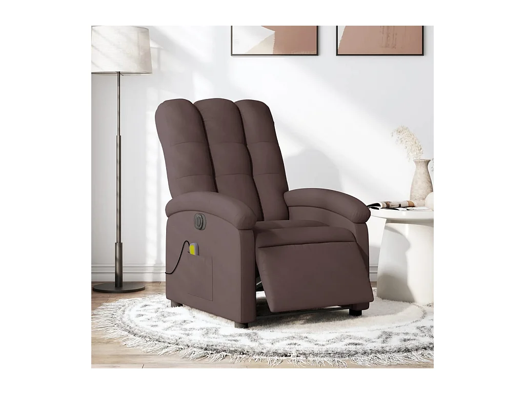 Fauteuil inclinable électrique-Fauteuil de massage pour Salon Marron foncé Tissu SHL4650