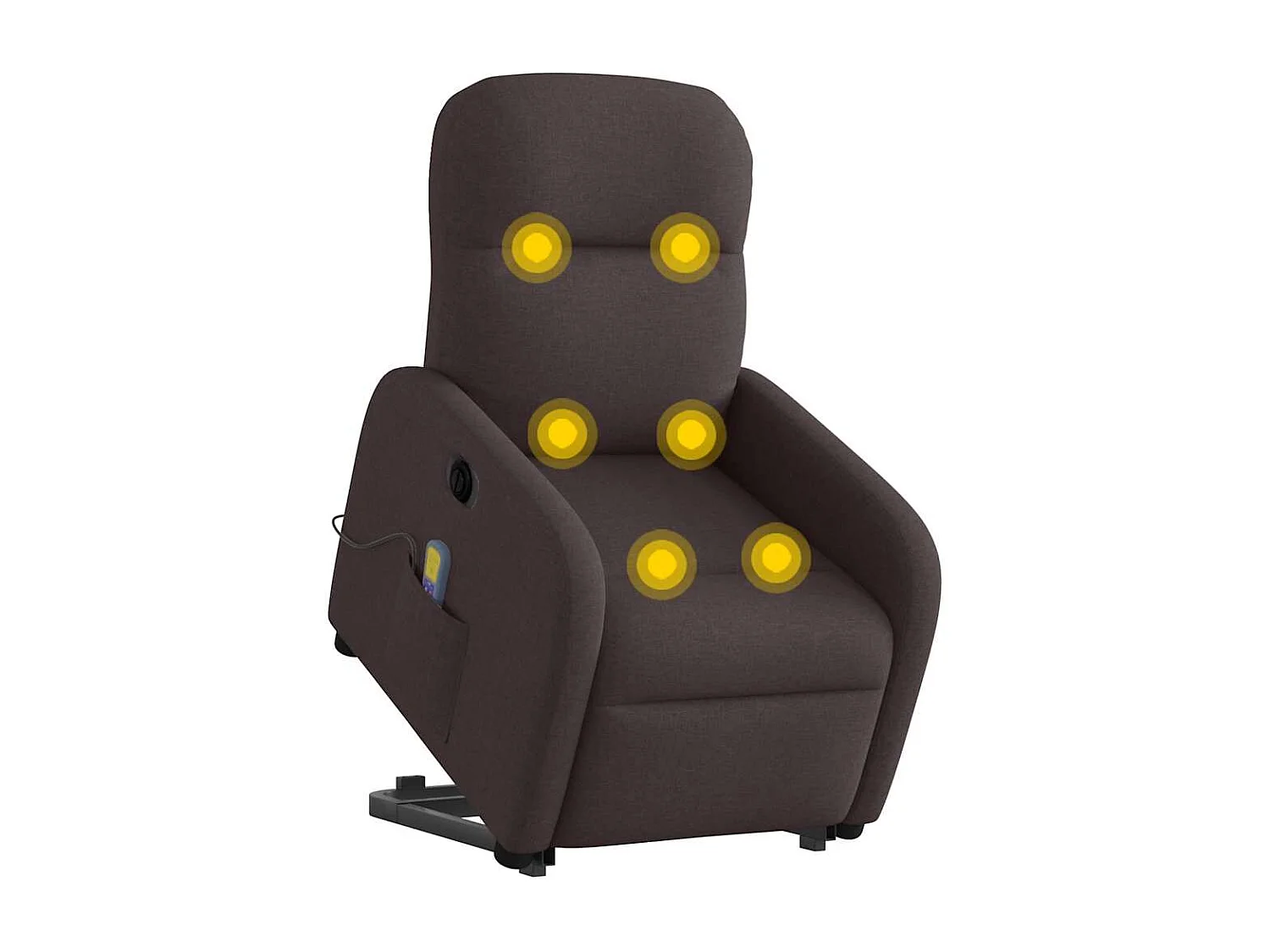 Fauteuil inclinable électrique-Chaise de relax-Fauteuil de Massage Marron foncé Tissu SHL3298