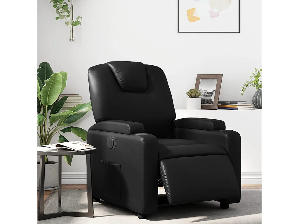 Sillón de relax | Silla | Sillón reclinable eléctrico de cuero sintético negro SHL2991
