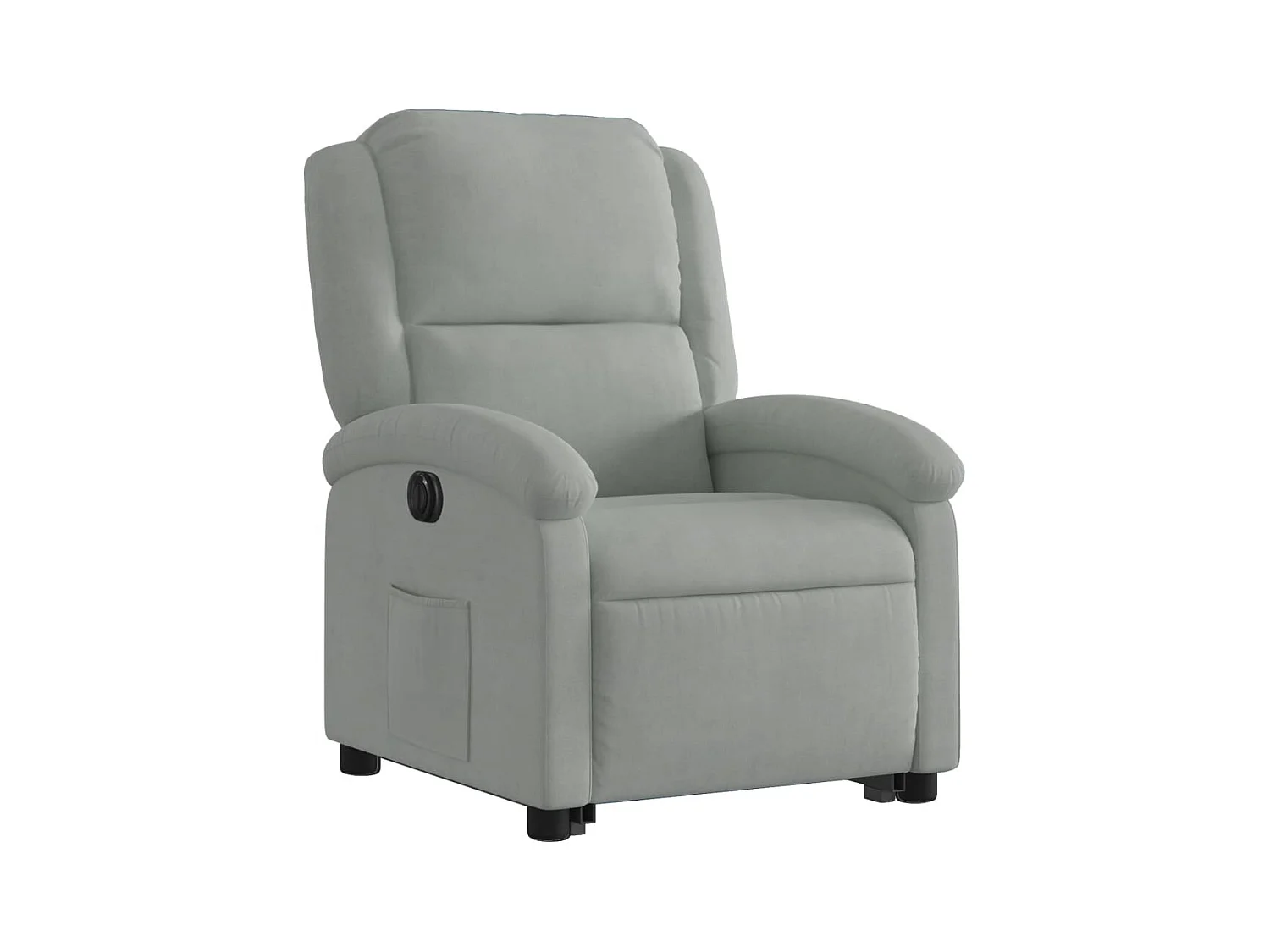 Fauteuil inclinable électrique-Chaise de relax-Fauteuil salon gris clair velours SHL4901