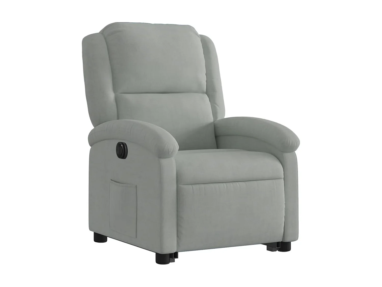 Fauteuil inclinable électrique-Chaise de relax-Fauteuil salon gris clair velours SHL4901