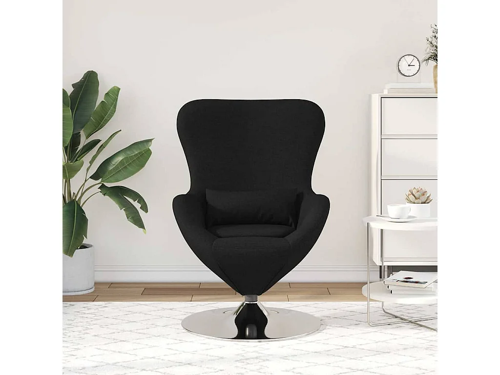 Sillón de relax | Sillón huevo Negro 63x73x90 cm tela SHL5219