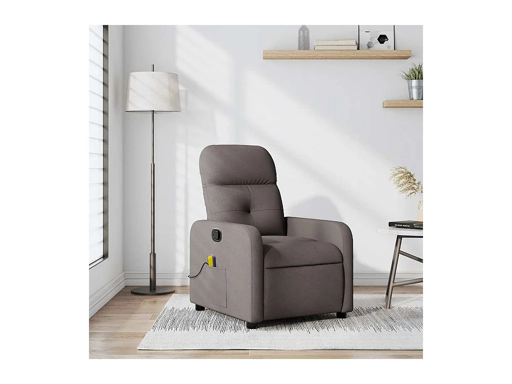 Sillón de salón | Silla | Sillón de masaje reclinable de tela gris taupé SHL8953