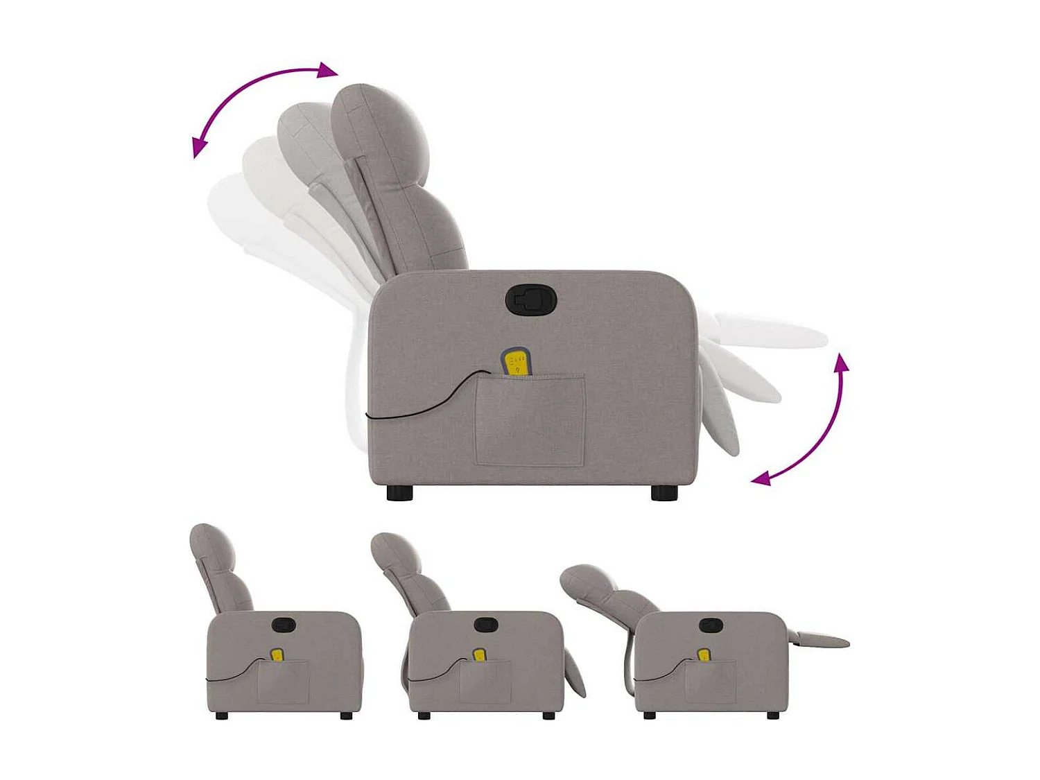 Relaxsessel | Massagesessel Taupe Stoff SHL789