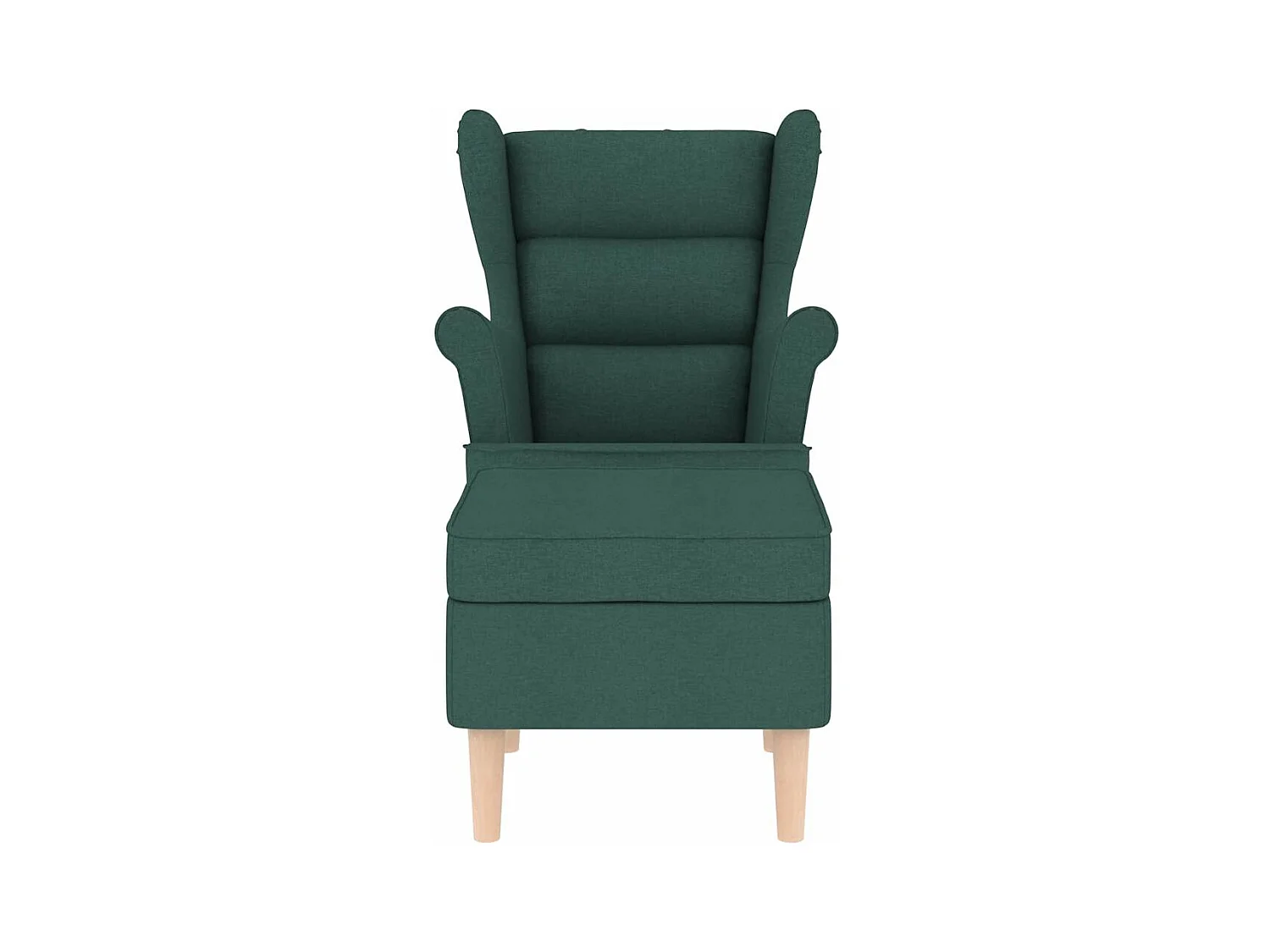 Sillón de salón | Silla de relax con reposapiés tela verde oscuro SHL5094