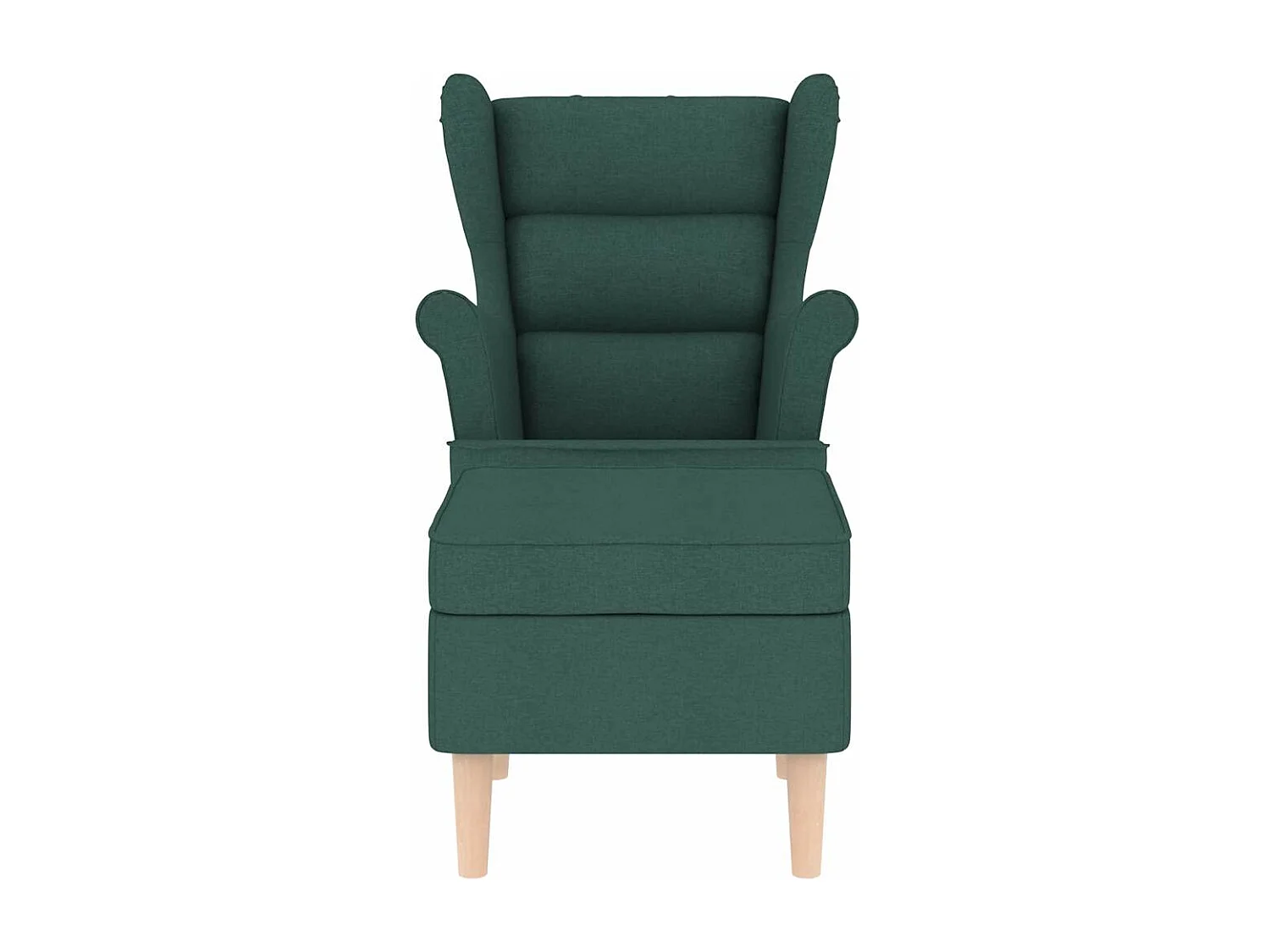 Fauteuil Salon-Chaise de relax avec repose-pied Vert foncé Tissu SHL1733