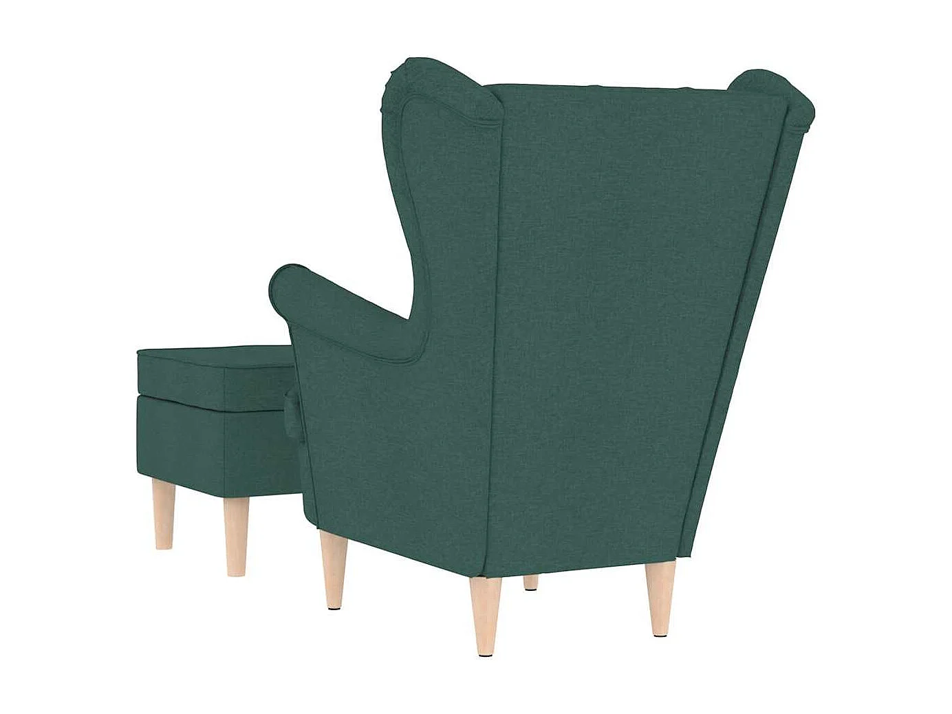 Fauteuil Salon-Chaise de relax avec repose-pied Vert foncé Tissu SHL1733