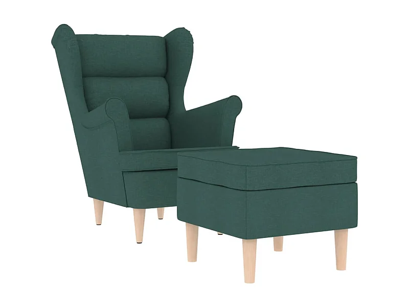 Fauteuil Salon-Chaise de relax avec repose-pied Vert foncé Tissu SHL1733