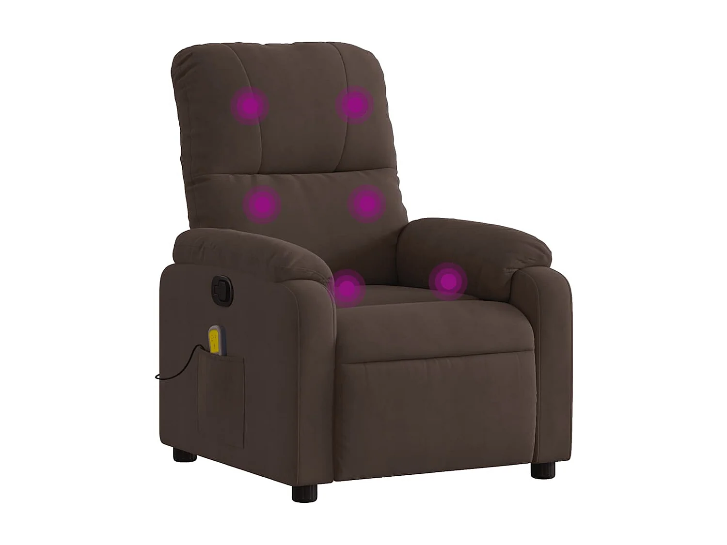 Fauteuil inclinable-Fauteuil salon de massage marron tissu microfibre SHL4291