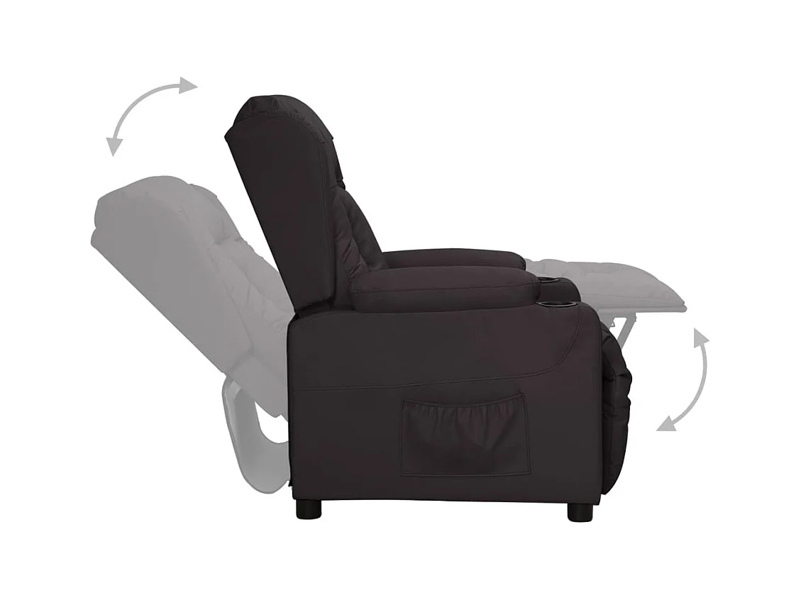 Silla de relax | Sillón elevable cuero sintético negro SHL8447