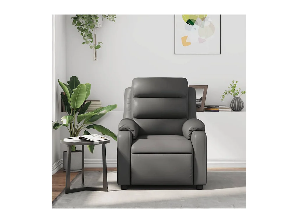 Sillón de salón | Silla | Sillón de masaje reclinable cuero sintético gris SHL9938