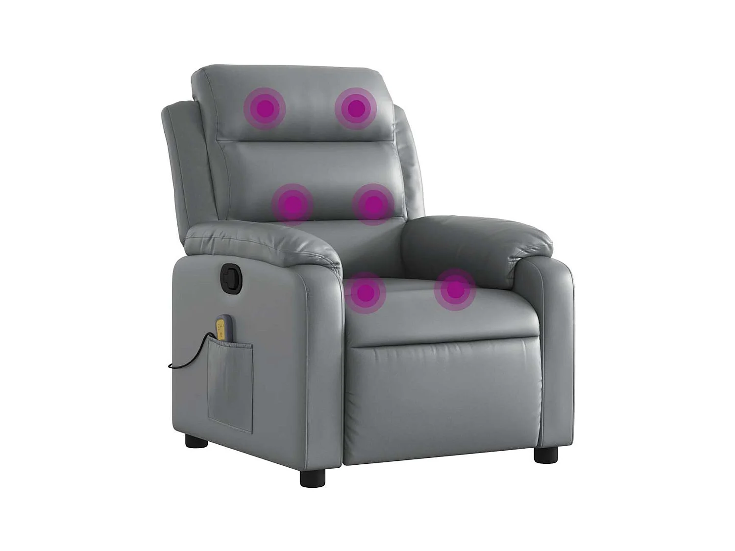 Fauteuil inclinable-Chaise de relax-Fauteuil de Massage Gris Similicuir SHL3511