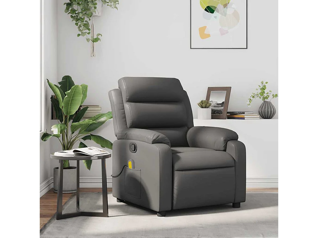 Relaxsessel | Massagesessel Grau Kunstleder SHL47204