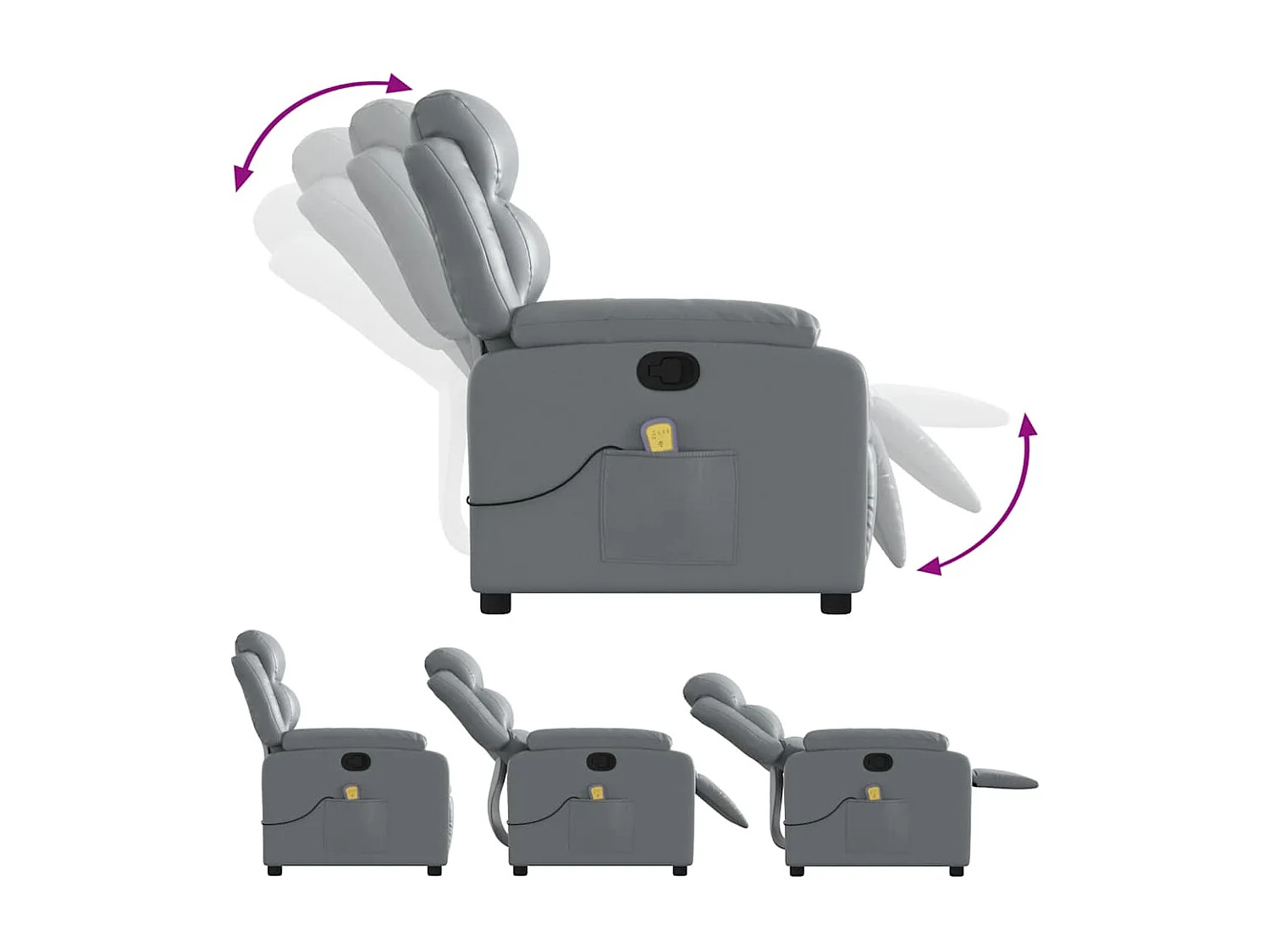 Relaxsessel | Massagesessel Grau Kunstleder SHL47204