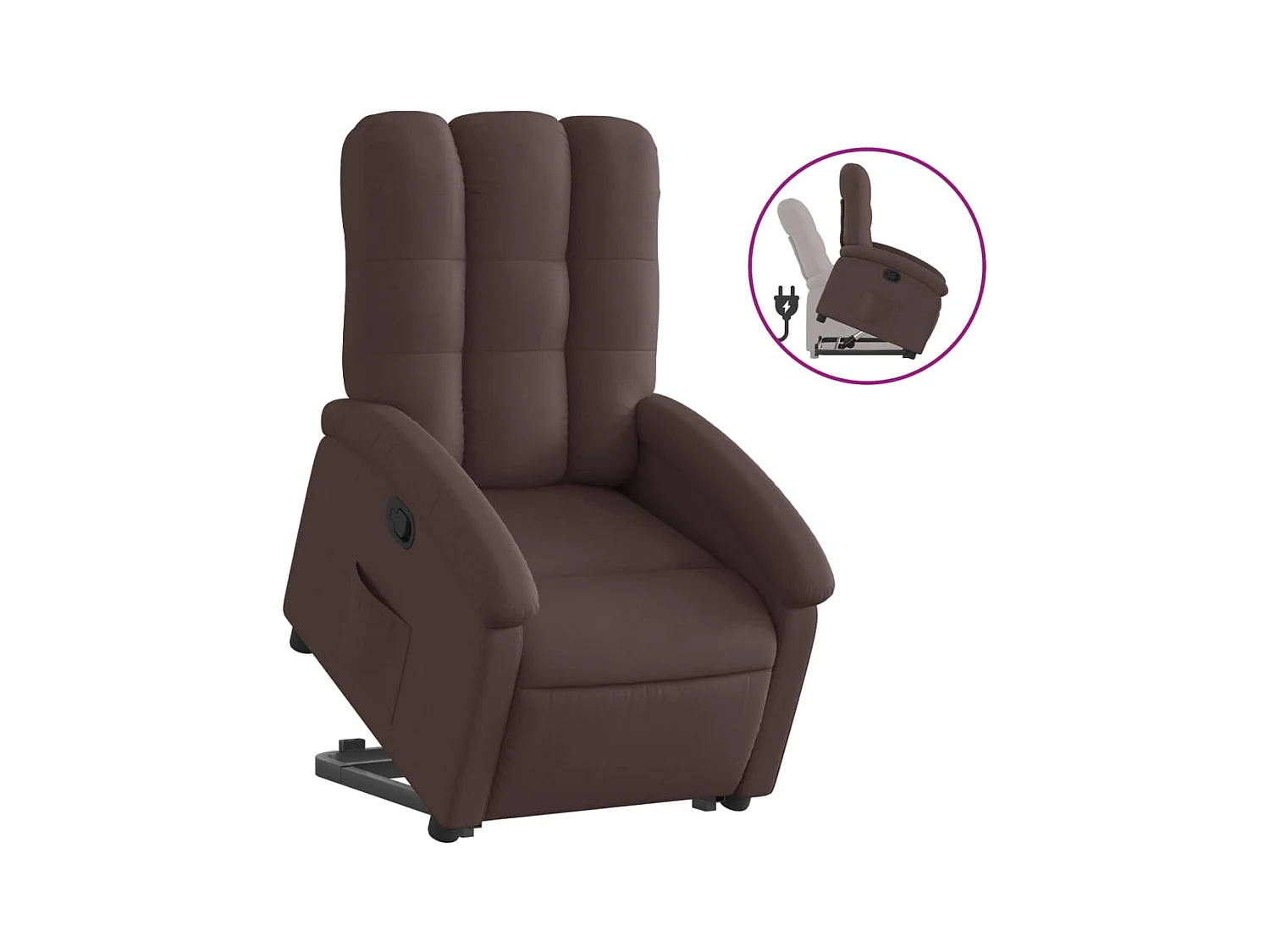 Fauteuil inclinable-Chaise de relax-Fauteuil salon marron foncé tissu SHL3426