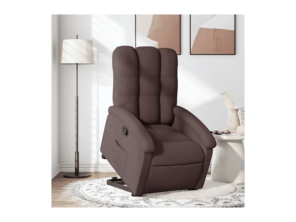 Fauteuil inclinable-Chaise de relax-Fauteuil salon marron foncé tissu SHL3426