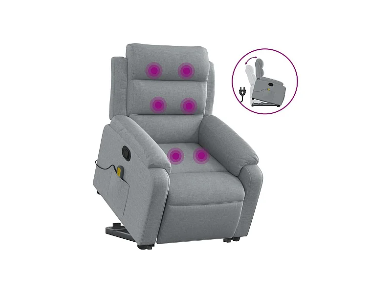 Sillón de salón | Silla | Sillón de masaje reclinable de pie de tela gris claro SHL2817