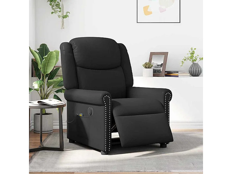 Sillón de relax | Sillón reclinable de masaje eléctrico negro brillante SHL5767