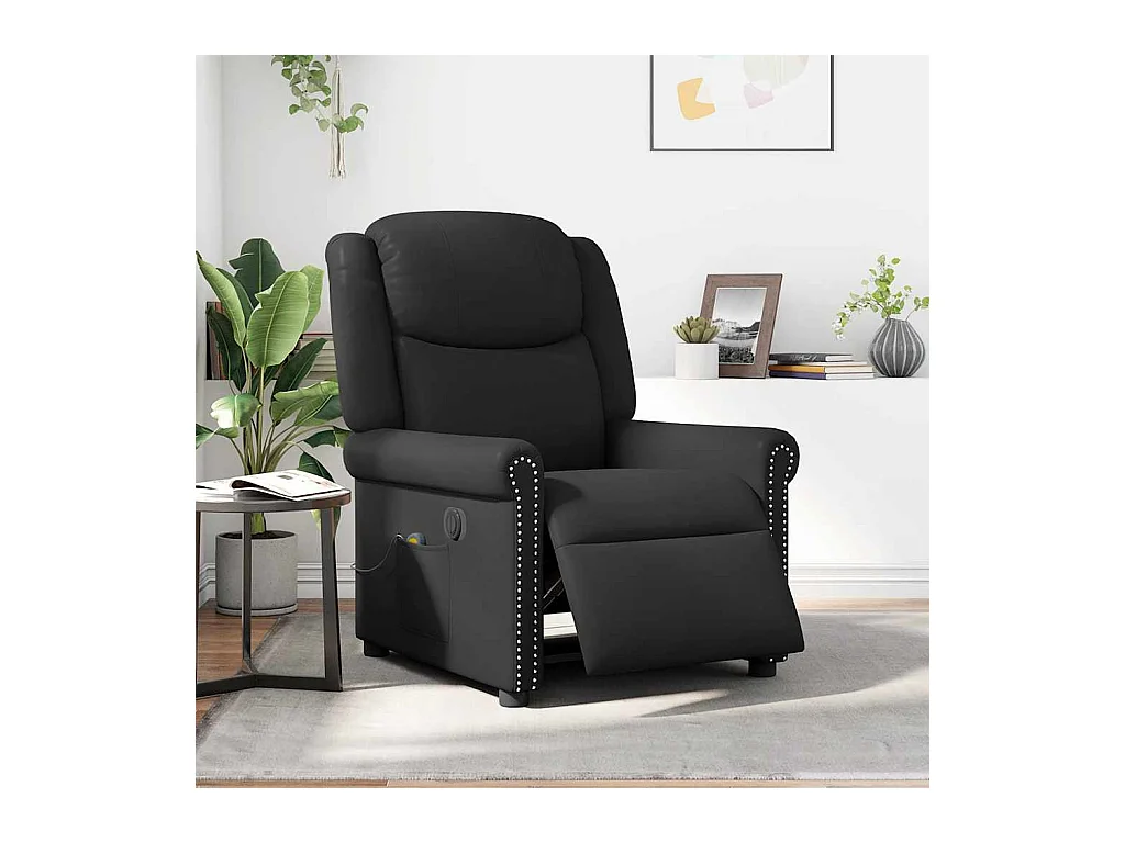 Sillón de relax | Sillón reclinable de masaje eléctrico negro brillante SHL5767