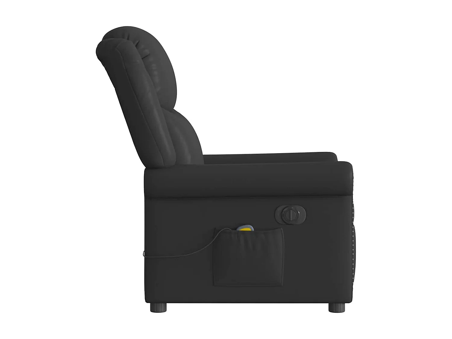 Fauteuil inclinable électrique-Chaise de relax-Fauteuil de Massage noir brillant similicuir SHL3187