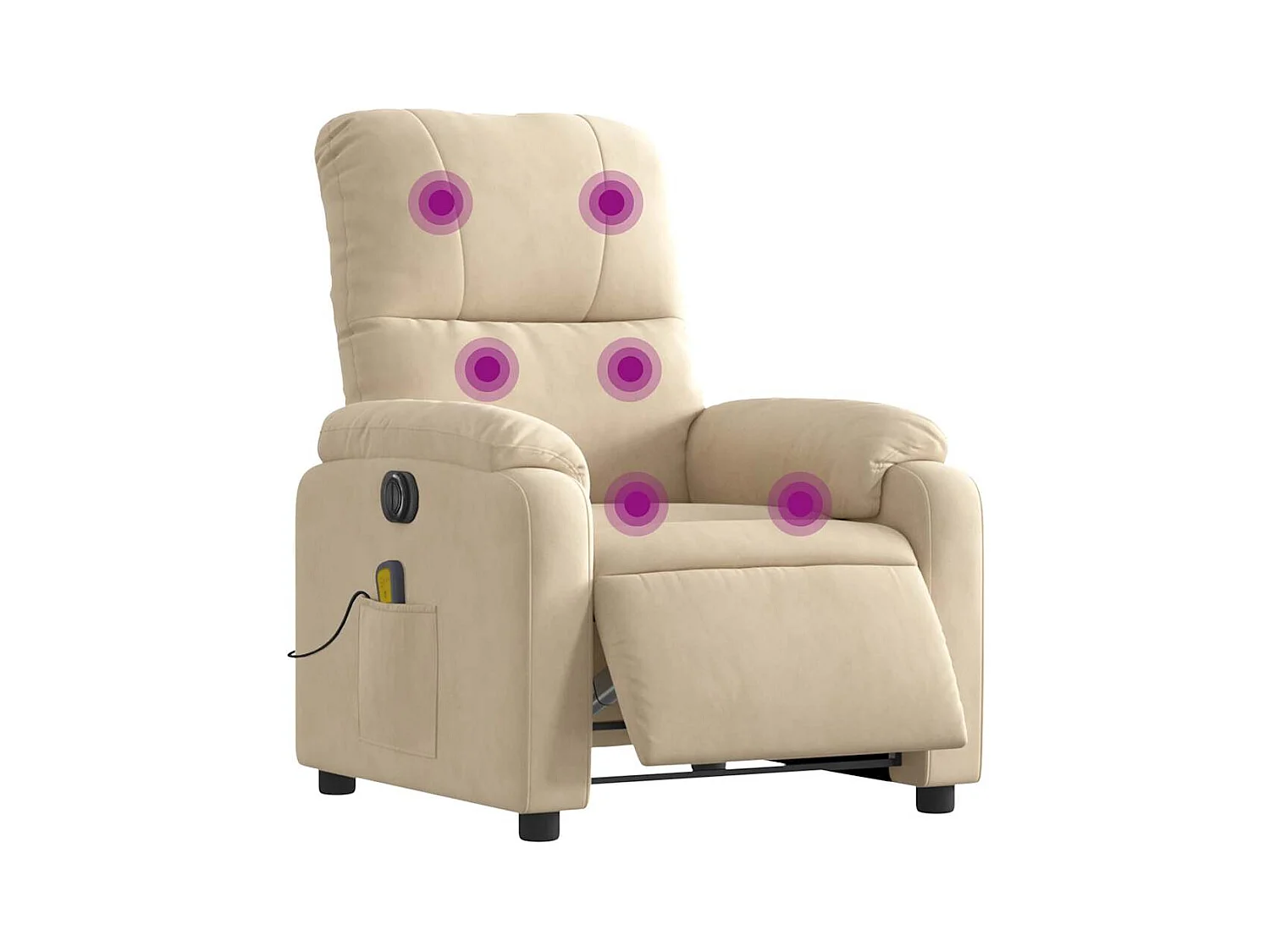 Sillón de relax | Sillón reclinable masaje eléctrico tela microfibra color crema SHL5990