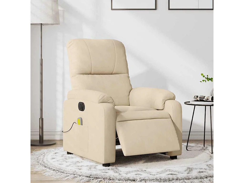 Fauteuil inclinable électrique-Chaise-Fauteuil de Massage crème SHL5319