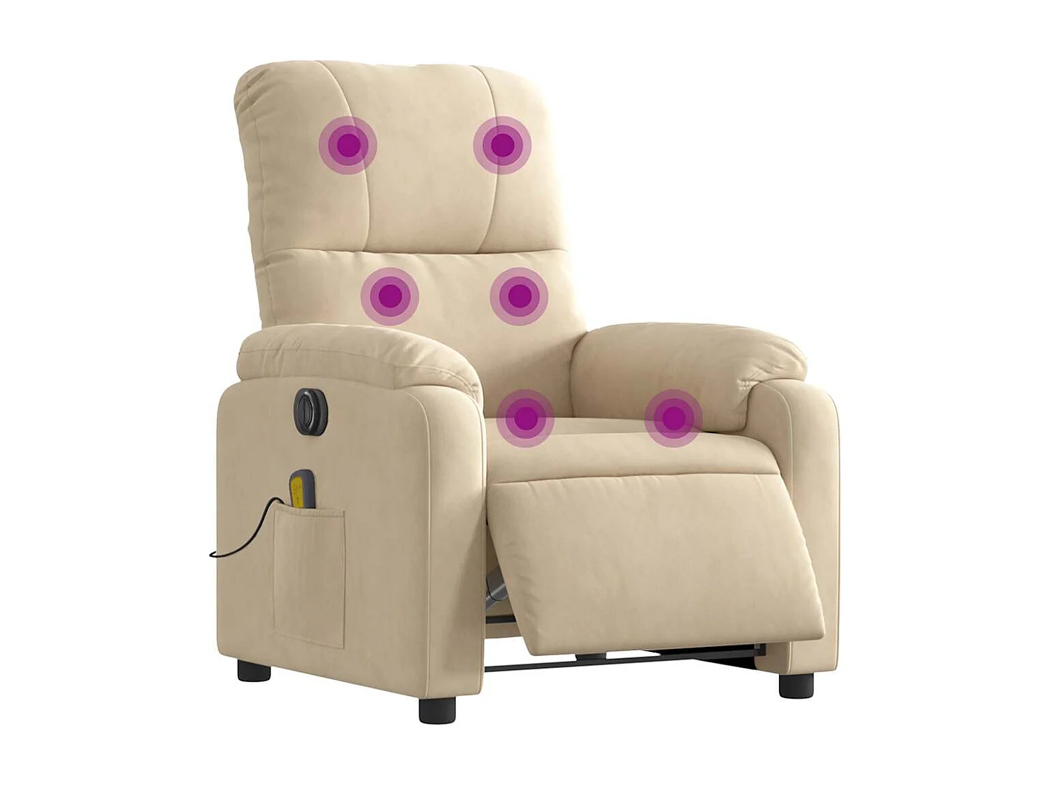 Fauteuil inclinable électrique-Chaise-Fauteuil de Massage crème SHL5319