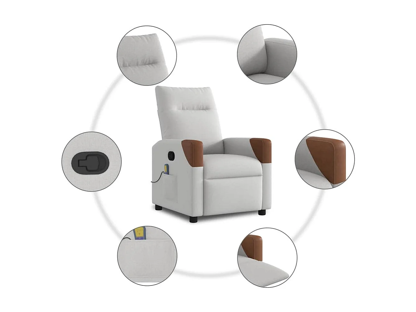 Relaxsessel | Massagesessel Wolkengrau Stoff SHL69420