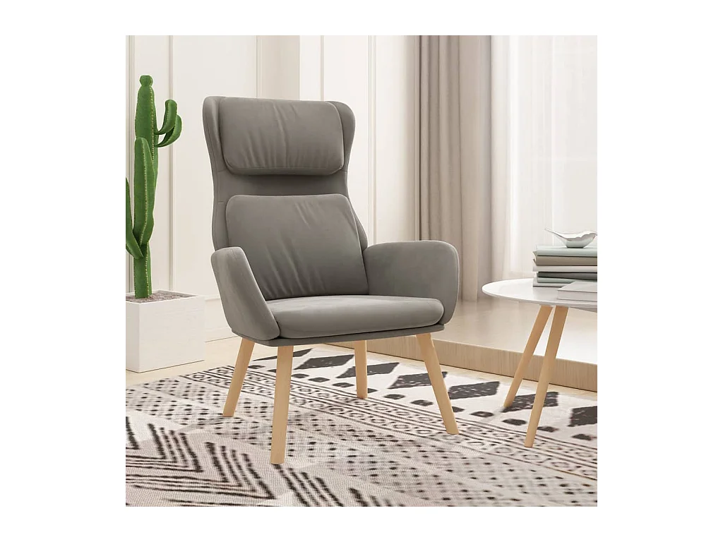 Sillón de relax | Silla de relax de terciopelo gris claro SHL4110