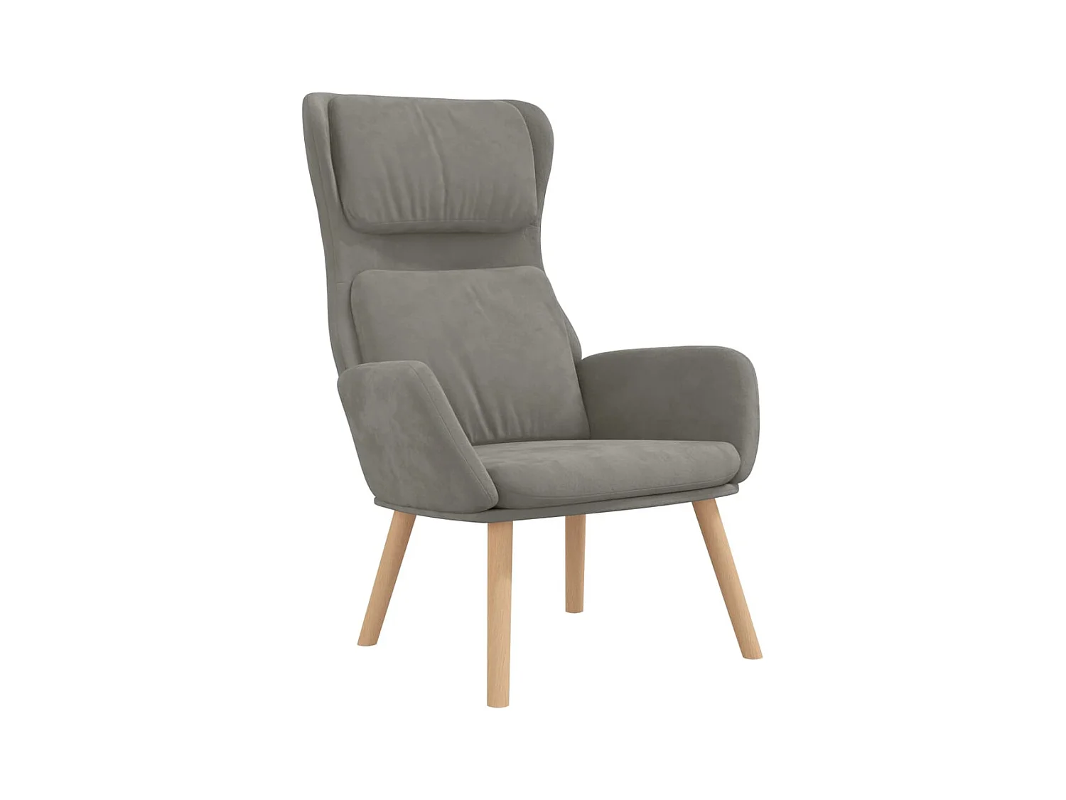 Chaise de relaxation-Fauteuil de Salon Gris clair Velours SHL3686
