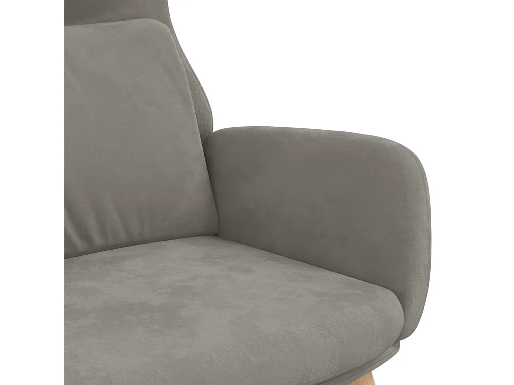 Relaxsessel | Lounge Sessel Hellgrau Samt SHL65919