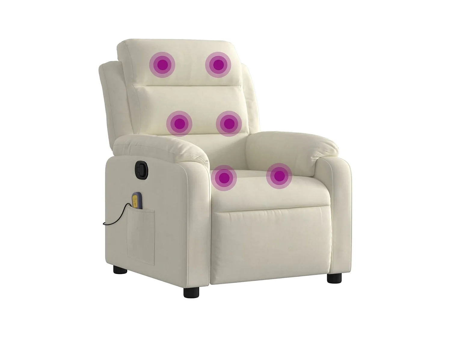 Fauteuil inclinable-Chaise de relax-Fauteuil de Massage crème velours SHL966