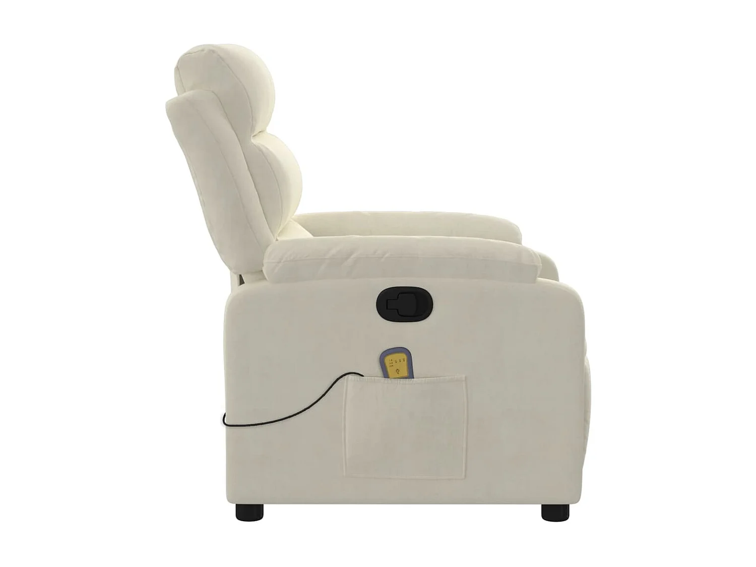 Fauteuil inclinable-Chaise de relax-Fauteuil de Massage crème velours SHL966